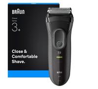 Braun Rasoio elettrico Series 3+, 3 lame flessibili, potente MicroComb, rasoio elettrico da uomo, prodotto in Germania, 3000S, grigio