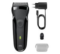 Braun Series 3 Rasoio Elettrico Uomo - Rasoio a 3 Lame Flessibili Durata Batteria 30 Minuti Rasoio a Secco Uomo - 300s Grigio