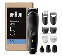 Braun RASOIO ELETTRICO BARBA e Capelli, Regolabarba Uomo e TAGLIACAPELLI UOMO, 10-In-1 Styling, per Corpo, Naso E Orecchie, Idea Regalo, MGK5445 Nero
