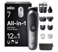 Braun Rifinitore All-In-One Series 7 AIO7545, Rasoio Elettrico Barba 12In1, Taglia Peli Naso E Orecchie, Macchinetta Per Capelli, Lama ProBlade, Tecnologia AutoSense, Wet&Dry, Grigio