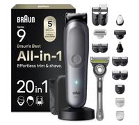 Braun Rasoio Elettrico Barba e Capelli Serie 9, Accessori AIO9540 Grigio