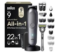 Braun Rasoio Elettrico Barba e Capelli Serie 9, Accessori AIO9545 Grigio