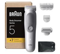 Braun Rasoio Elettrico Corpo Uomo Series 5, +7 Strumenti Cura Corpo, Con Tecnologia SkinGuard, 100 Min Autonomia, Testine SmoothShave & SensitiveTrim, Impermeabile, Rasoio Intimo Uomo, BG5555, Grigio