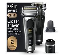 Braun Rasoio elettrico da uomo, serie 9 PRO+, 5 elementi di rasatura Pro e testina ProComfort per la preparazione della rasatura per vicinanza e comfort della pelle, Centro SmartCare 6 in 1, uso