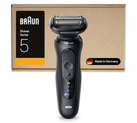 Braun Rasoio elettrico Series 5, fino a 50 minuti, senza fili, rasoio da uomo bagnato e asciutto, 100% impermeabile, 52-N1000SI, nero