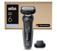 Braun Rasoio elettrico Series 6, fino a 60 minuti, attacco per rifinitore di precisione, rasoio da uomo, 100% impermeabile, 62-G1200SI, grigio