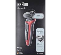 Braun Series 6 61-R1000s Rasoio Nero, Rosso