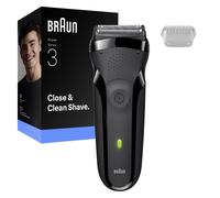Braun Series 3 Rasoio Elettrico Uomo - Rasoio a 3 Lame Flessibili Durata Batteria 30 Minuti Rasoio a Secco Uomo - 300s Grigio