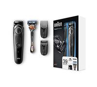 Braun Regolabarba Uomo BT5042 Rasoio Barba Elettrico e Tagliacapelli con Lame Affilate di Lunga Durata e Rasoio Gillette Fusion 5 ProGlide, con Tecnologia FlexBall in Omaggio, Nero/Grigio