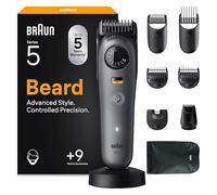 Braun Regolabarba Uomo Series 5, +9 Strumenti Di Styling, Rasoio Elettrico Barba, Lama Ultra Affilata, 120 Min di Autonomia, Impermeabile, Selettore di Precisione Con 40 Lunghezze, BT5565, Grigio