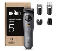 Braun Regolabarba Uomo Series 5, +5 Strumenti Di Styling, Lama Ultra Affilata, 120 Minuti di Autonomia, Impermeabile, Selettore di Precisione Con 40 Lunghezze & Blocco, BT5525, Grigio
