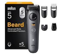 Braun Regolabarba Uomo Series 5, +5 Strumenti Di Styling, Lama Ultra Affilata, 120 Minuti di Autonomia, Impermeabile, Selettore di Precisione Con 40 Lunghezze & Blocco, BT5525, Grigio