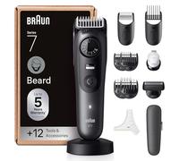 Braun Regolabarba Uomo Series 7, +12 Strumenti Da Barbiere, Lama ProBlade Affilata a Vita, Fino A 120 Minuti Di Autonomia, Selettore Di Precisione Con 40 Lughezze E Blocco, BT7545, Grigio