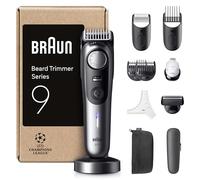 Braun Regolabarba Uomo Series 9, Rasoio Elettrico Barba Braun, +11 Strumenti Da Barbiere, Lama ProBlade Affilata A Vita, 180 Min, Selettore Di Precisione Con 52 Lunghezze, Impermeabile, BT9545, Cromo