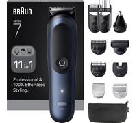 Braun Rifinitore All in One per Barba e Capelli 11 in 1 Ricaricabile Autonomia 120 Minuti 14 Lungheze colore Blu/Nero serie 7 - AIO7540