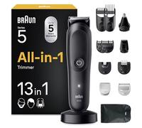 Braun Rifinitore All-in-One Series 5, Rasoio Elettrico Barba E Capelli 13In1, Taglia Peli Naso E Orecchie, Macchinetta Per Capelli, Lama ProBlade, Tecnologia AutoSense, Wet&Dry, AIO5565, Nero