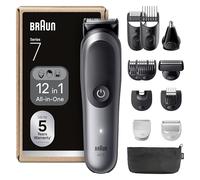 Braun Rifinitore All-In-One Series 7 AIO7545, Rasoio Elettrico Barba 12In1, Taglia Peli Naso E Orecchie, Macchinetta Per Capelli, Lama ProBlade, Tecnologia AutoSense, Wet&Dry, Grigio