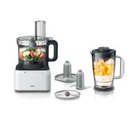 Braun Robot da Cucina PureEase FP 3131 con Frullatore da 1,2 L e Ciotola da 2,1 L, Facile da Usare, Veloce ed Intuitivo, Due Velocità più Pulse, Design Compatto, EasyClick System, Bianco