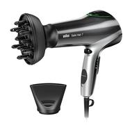 Braun Satin Hair 7 BRHD730E Asciugacapelli 2200W, Tecnologia IONTEC Anti-crespo, 3 Temperature/ 2 Velocità, Concentratore sottile e Diffusore, Nero