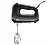 Braun MultiMix 2 HM 2110 BK, Mixer Elettrico Silenzioso con Tecnologia FastMix, 4 Velocità + Turbo, Easy-Click, 2 Fruste e 2 Impastatori Lavabili in Lavastoviglie, 500W, Nero