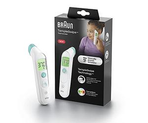 Braun Sensian Swipe 5 Termometro frontale, Tecnologia TempleSwipe, Display digitale con codifica a colori, Adatto a neonati e bambini, Risultati in 3 secondi, Marchio #1 tra i dottori 1, BST200