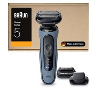 Braun Serie 5 Rasoio Elettrico Barba, Wet&Dry, Regolabarba Uomo, Rasoio Barba, 50 min Di Utilizzo, +2 Accessori, Senza Fili, 100% Impermeabile, Regolabarba Braun, 52-A1820SI, Azzurro