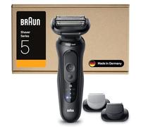 Braun Serie 5 Rasoio Elettrico Barba, Wet&Dry, Regolabarba Uomo, Rasoio Barba, 50 Min Di Utilizzo, +2 Accessori, Senza Fili, 100% Impermeabile, Regolabarba Braun, 52-N1650SI, Nero