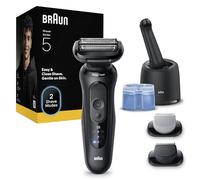 Braun Serie 5 Rasoio Elettrico Barba, Wet&Dry, Regolabarba Uomo, Rasoio Barba, 50 Min Di Utilizzo, Stazione SmartCare 4in1, +2 Accessori, Senza Fili, 100% Impermeabile, 52-N7650CC, Nero
