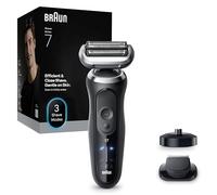 Braun Serie 7 Rasoio Elettrico Barba, Wet&Dry, Regolabarba Uomo, Rasoio Barba, 60 Min Di Utilizzo, Base di Ricarica, +1 Accessorio, Senza Fili, 100% Impermeabile, Regolabarba Braun 72-N4200S, Nero