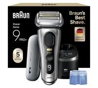 Braun Series 9 PRO +, Rasoio Elettrico Barba, Regolabarba Uomo, Rifinitore di precisione, con PowerCase, Lame Flessibili, SmartCare, Impermeabile, Batteria Litio Ion, Idea Regalo, 9577cc Argento