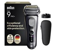 Braun Serie 9 Pro+ Rasoio Elettrico Barba, Custodia, 9617si Nero | Regolabarba Uomo Impermeabile, Ricaricabile, con Rifinitore di Precisione e Base di Ricarica, Custodia, Idea Regalo