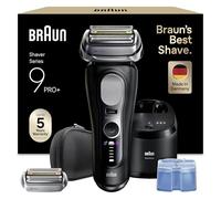 Braun Serie 9 PRO + Rasoio Elettrico Barba, Wet&Dry, 5+1 Lame Di Precisione Ultra Sottili, Regolabarba Uomo, Rasoio Barba, 60 Min Utilizzo, Testina di Ricambio, Stazione SmartCare 6in1, 9660CCPS, Nero