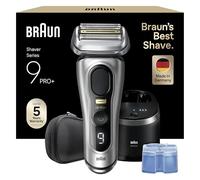 Braun Series 9 PRO +, Rasoio Elettrico Barba, Regolabarba Uomo, Rifinitore di precisione, Custodia Viaggio, Lame Flessibili, SmartCare, Impermeabile, Batteria Litio Ion, Idea Regalo, 9567cc Argento