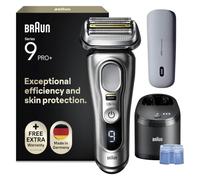 Braun Serie 9 Pro + Rasoio Elettrico Barba, Smartcare, 9677cc Argento | Regolabarba Uomo, Rifinitore di Precisione, Impermeabile, Ricaricabile, Powercase, Smartcare, Ricarica, Idea Regalo