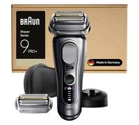 Braun Serie 9 PRO + Rasoio Elettrico Barba, Wet&Dry, 5+1 Lame Di Precisione Ultra Sottili, Regolabarba Uomo, Rasoio Barba, 60 Min Utilizzo, Testina di Ricambio Extra,Base Di Ricarica, 9617PSI, Argento