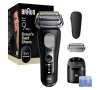 Braun Serie 9 PRO + Rasoio Elettrico Barba, Wet&Dry, 5+1 Lame Di Precisione Ultra Sottili, Regolabarba Uomo, Rasoio Barba, 60 Min Utilizzo, Testina di Ricambio, Stazione SmartCare 6in1, 9660CCPS, Nero