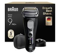 Braun Serie 9 PRO + Rasoio Elettrico Barba, Wet&Dry, 5+1 Lame Di Precisione Ultra Sottili, Regolabarba Uomo, Rasoio Barba, 60 Min Utilizzo, Base Di Ricarica, Regolabarba Braun, 9610SI, Nero