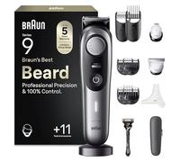 Braun Series 9 Rasoio Elettrico Barba Con Lama Barba Problade E Strumenti Professionali, Regolabarba Uomo 40 Lunghezze, Base Di Ricarica E Custodia Esclusiva, BT9440 Grigio