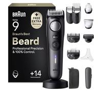 Braun Serie 9 Regolabarba Uomo, Base Ricarica, Custodia, Bt9565 Titanio | Rasoio Elettrico Barba Impermeabile con +14 Strumenti da Barbiere, Lama Problade Affilata a Vita, 180 Min