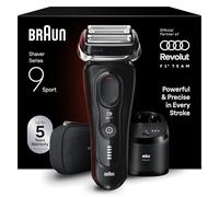 Braun Serie 9 Sport Rasoio Elettrico Barba, Custodia,Smartcare 9150cce Nero | Regolabarba Uomo Impermeabile, Ricaricabile, Testina 4+1 e Rifinitore, Stazione SmartCare, per Qualsiasi Densità di Barba