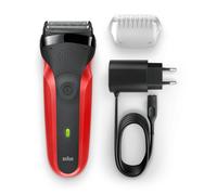 Braun Series 3 300s Rasoio Elettrico Ricaricabile, Rasoio Da Barba Per Uomo, Rosso
