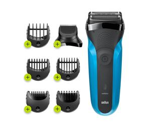 Braun Series 3 310BT Rasoio a rete Tagliacapelli Nero, Blu - Nouvo