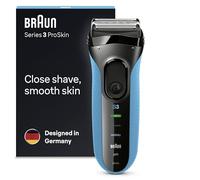 Braun Series 3 ProSkin 3010s Rasoio Elettrico, Nero/Blu e Rasoio Elettrico da Uomo Wet&Dry Ricaricabile e Senza Fili