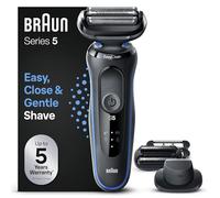 Braun Series 5 Rasoio Elettrico Barba A Lamina Senza Fili, Regolabarba Uomo, Rifinitore Di Precisione Ed Effetto Barba Incolta EasyClick, EasyClean, Wet&Dry, Ricaricabile, Idea Regalo, 51-B1820s Blu
