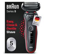 Braun Series 5 51-R1000s Rasoio Elettrico Uomo, EasyClean, Wet&Dry, Ricaricabile, Rasoio A Lamina Senza Fili, Rosso