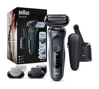 Braun Series 6 60-N7650cc Rasoio Elettrico Barba con Stazione SmartCare, Regolabarba, Rifinitore Corpo, Wet&Dry, Ricaricabile, Rasoio a Lamina senza Fili, Grigio, Idea Regalo San Valentino
