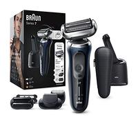 Braun Series 7, Rasoio Elettrico Barba, Custodia da Viaggio, Accessori Inclusi, con Testa e Lame Flessibili, Base di Ricarica, Stazione SmartCare, Idea Regalo, 70-B7850cc Nero e Blu Notte