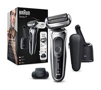 Braun Series 7, Rasoio Elettrico Barba, Custodia da Viaggio, con Testa e Lame Flessibili, Base di Ricarica, Idea Regalo, 70-S7200cc Grigio