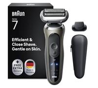 Braun Series 7 - Rasoio elettrico da uomo, con durata della batteria di 60 minuti, accessorio per rifinitore di precisione, senza fili, rasoio a secco e a umido, prodotto in Germania, impermeabile, 72