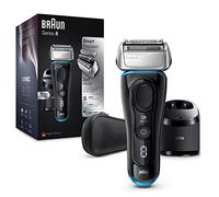 Braun Series 8 8385cc Rasoio Elettrico Barba, Ricaricabile E Senza Fili, Nero, Base Di Ricarica E Custodia Da Viaggio In Tessuto, Wet&Dry, Rasoio A Lamina, Batteria Li-Ion